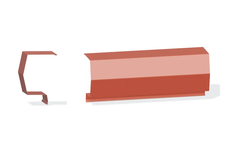 Sculptured Southern Lg. Mitered High Eave Trim - Roof with 3/4" Thru 1-3/4" Wall Panel — Product reference illustration. The shown finish and dimensions are representative; refer to the selected product options.