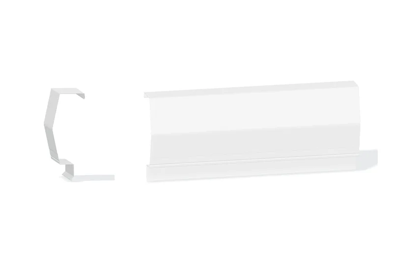Sculptured Southern Lg. Rake Trim - Roof At Steel Line with 1-1/4" Wall Panel — Product reference illustration. The shown finish and dimensions are representative; refer to the selected product options.