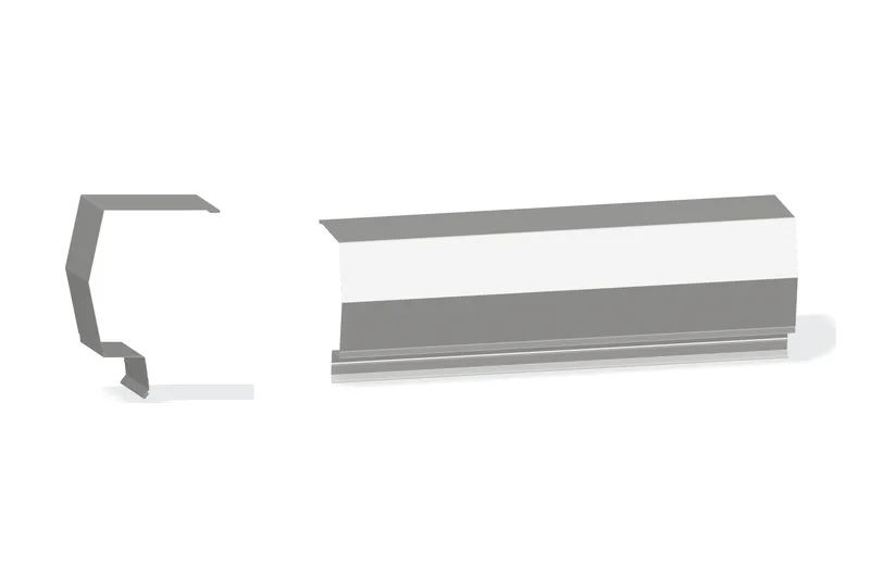 Sculptured Southern Std. High Eave Trim - PBR, BattenLok HS, SuperLok, Double-Lok, Ultra-Dek Roof With 3" Wall Panel — Product reference illustration. The shown finish and dimensions are representative; refer to the selected product options.