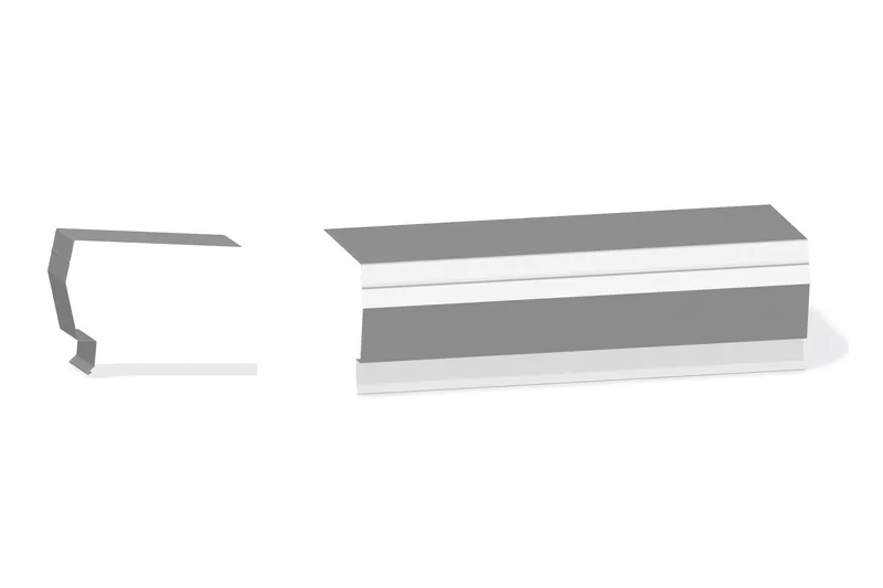 Sculptured Eave Box Trim - PBR Roof for use with Wall Panel Up To 3" — Product reference illustration. The shown finish and dimensions are representative; refer to the selected product options.