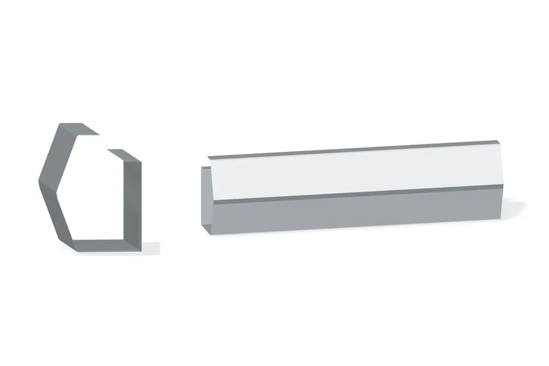 Sculptured Hang-On Gutter - PBU — Product reference illustration. The shown finish and dimensions are representative; refer to the selected product options.