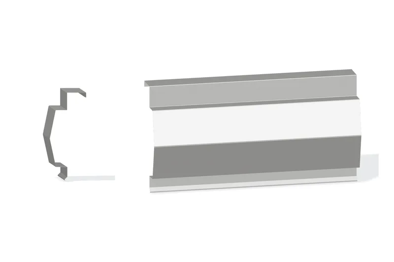 Sculptured Northern Lg. Mitered Rake Trim - Double-Lok, Ultra-Dek Roof At Steel Line with 3" Wall Panel — Product reference illustration. The shown finish and dimensions are representative; refer to the selected product options.