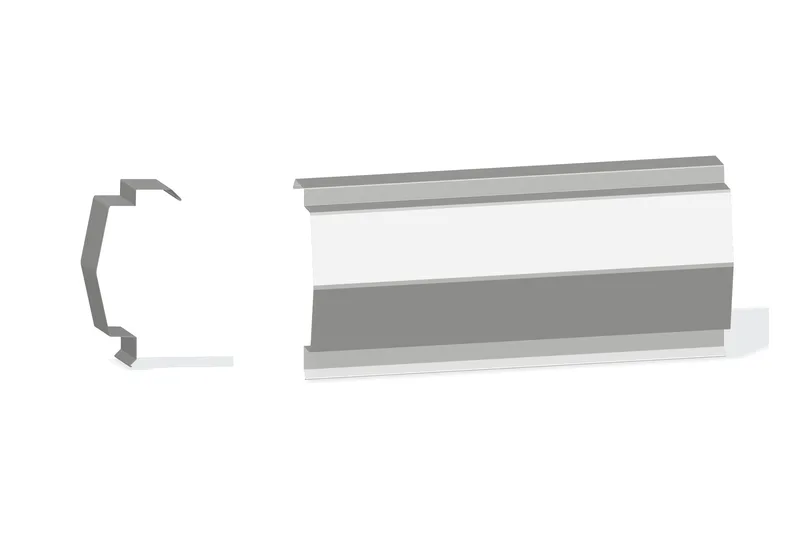 Sculptured Northern Lg. Mitered Rake Trim - PBR Roof At Steel Line Up To 3/4" with 3/4" Thru 1-3/4" Wall Panel — Product reference illustration. The shown finish and dimensions are representative; refer to the selected product options.