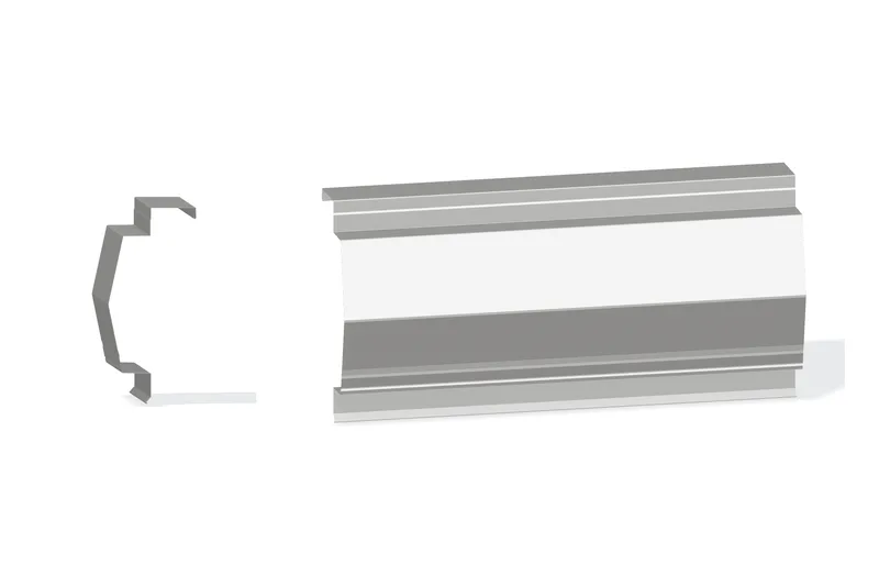 Sculptured Northern Lg. Rake Trim - BattenLok HS, SuperLok Roof At Steel Line with 3" Wall Panel — Product reference illustration. The shown finish and dimensions are representative; refer to the selected product options.