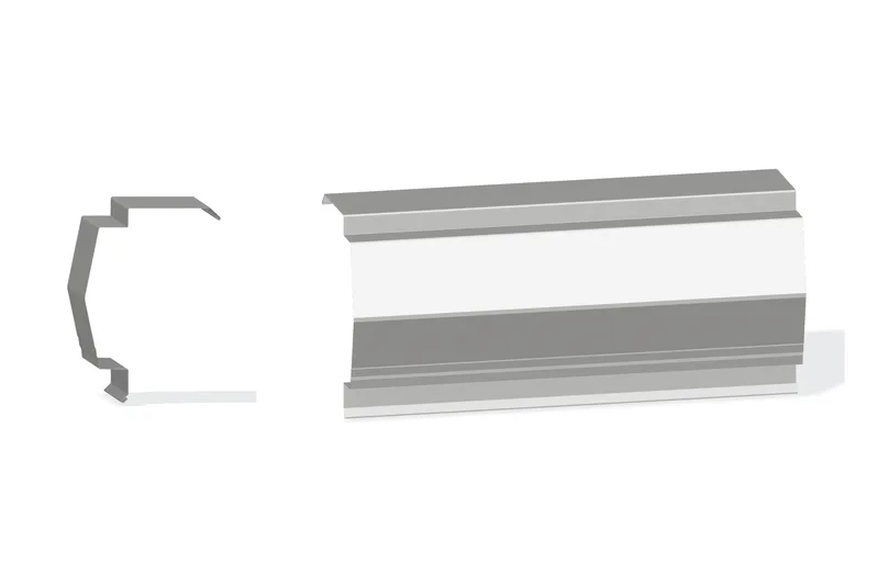 Sculptured Northern Lg. Rake Trim - PBR Roof 3/4" Thru 3" From Steel Line with 3/4" Thru 1-3/4" Wall Panel — Product reference illustration. The shown finish and dimensions are representative; refer to the selected product options.