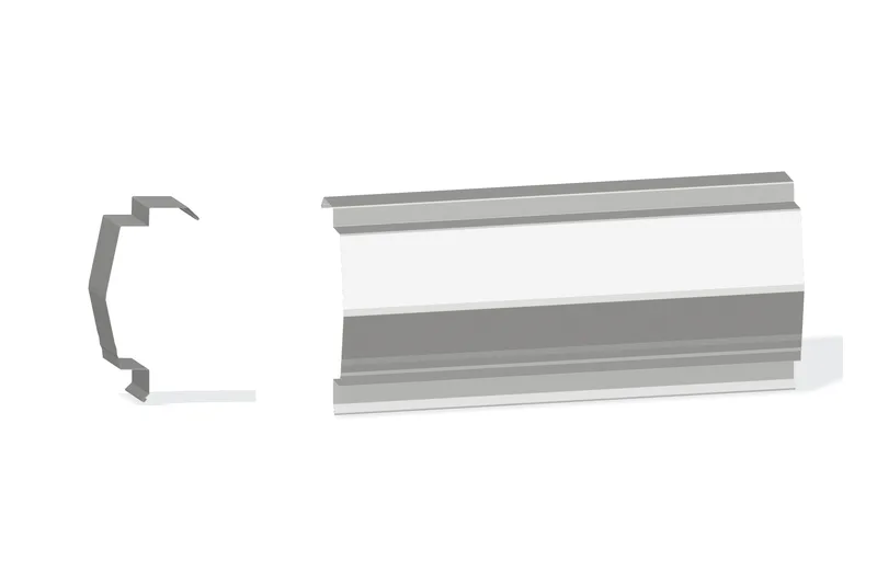 Sculptured Northern Lg. Rake Trim - PBR Roof At Steel Line Up To 3/4" with 3/4" Thru 1-3/4" Wall Panel — Product reference illustration. The shown finish and dimensions are representative; refer to the selected product options.