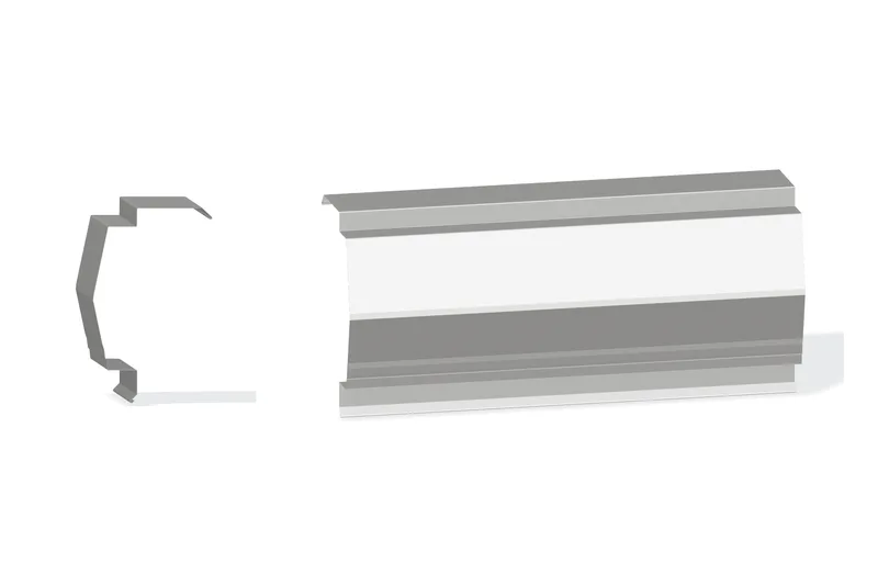 Sculptured Northern Lg. Rake Trim - PBR Roof At Steel Line Up To 3/4" with 3" Wall Panel — Product reference illustration. The shown finish and dimensions are representative; refer to the selected product options.