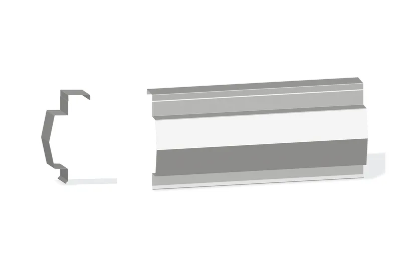 Sculptured Northern Std. Mitered Rake Trim - Double-Lok, Ultra-Dek Roof At Steel Line with 3" Wall Panel — Product reference illustration. The shown finish and dimensions are representative; refer to the selected product options.