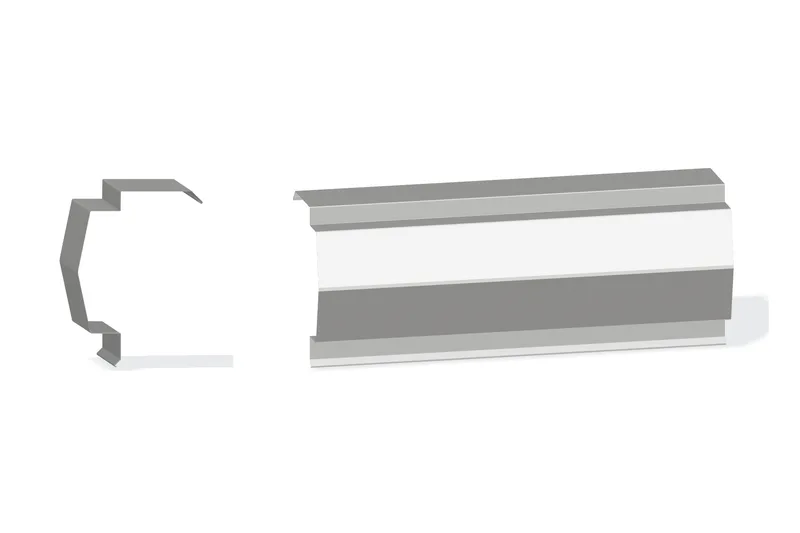 Sculptured Northern Std. Mitered Rake Trim - PBR Roof At Steel Line Up To 3/4" with 3" Wall Panel — Product reference illustration. The shown finish and dimensions are representative; refer to the selected product options.