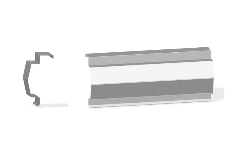 Sculptured Northern Std. Rake Trim - BattenLok HS, SuperLok Roof At Steel Line with 3" Wall Panel — Product reference illustration. The shown finish and dimensions are representative; refer to the selected product options.