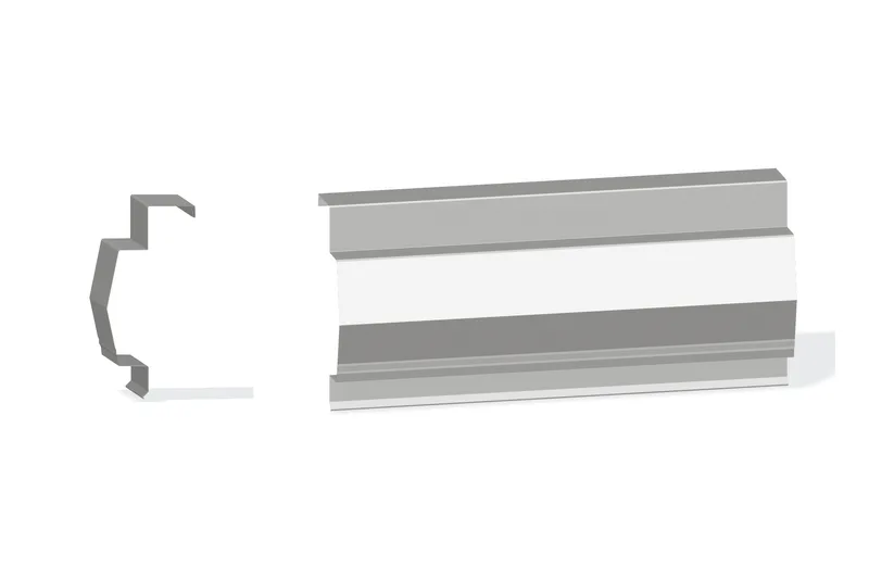 Sculptured Northern Std. Rake Trim - Double-Lok, Ultra-Dek Roof At Steel Line with 3" Wall Panel — Product reference illustration. The shown finish and dimensions are representative; refer to the selected product options.