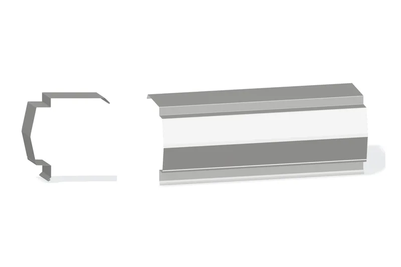 Sculptured Northern Std. Rake Trim - PBR Roof 3/4" Thru 3" From Steel Line with 3" Wall Panel — Product reference illustration. The shown finish and dimensions are representative; refer to the selected product options.