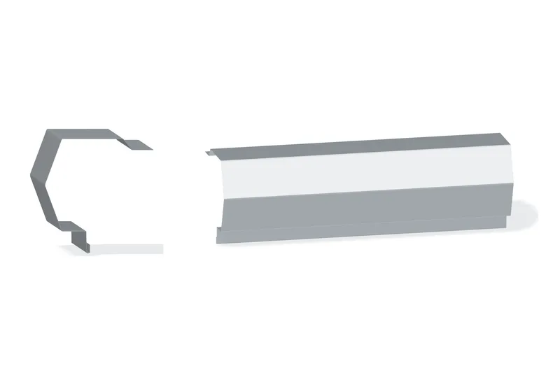 Sculptured Rake Trim - PBU — Product reference illustration. The shown finish and dimensions are representative; refer to the selected product options.