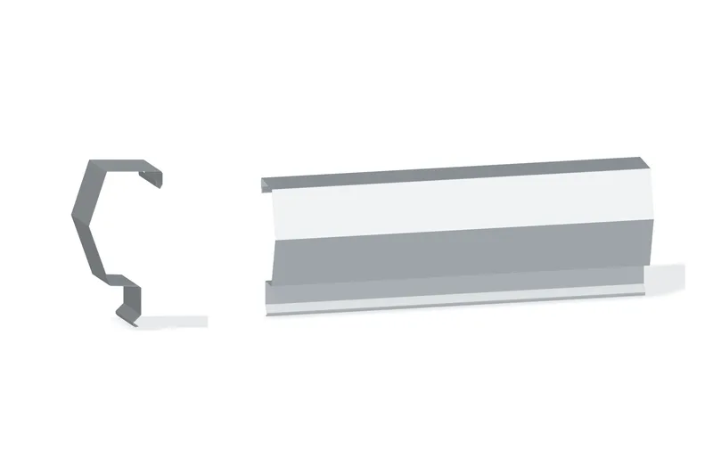 Sculptured Rake Trim — Product reference illustration. The shown finish and dimensions are representative; refer to the selected product options.