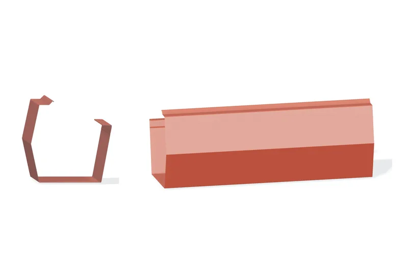 Sculptured Southern Lg. Gutter - BattenLok HS, SuperLok — Product reference illustration. The shown finish and dimensions are representative; refer to the selected product options.