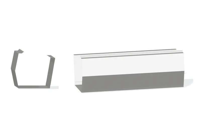Sculptured Southern Lg. Gutter - PBR — Product reference illustration. The shown finish and dimensions are representative; refer to the selected product options.