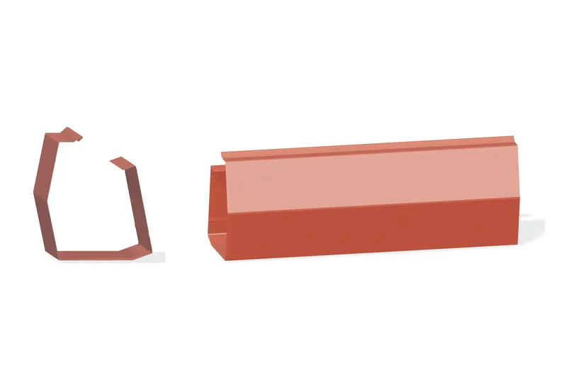 Sculptured Southern Lg. Mitered Gutter - BattenLok HS, SuperLok — Product reference illustration. The shown finish and dimensions are representative; refer to the selected product options.