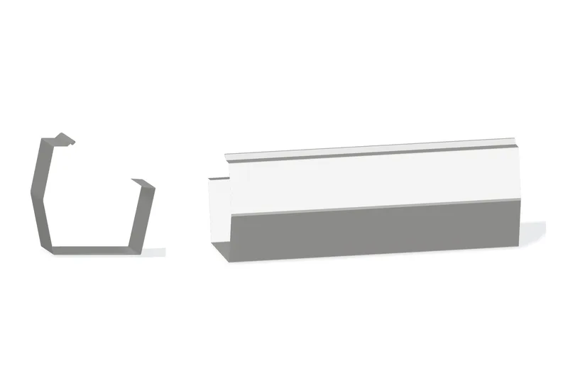 Sculptured Southern Lg. Mitered Gutter - Double-Lok, Ultra-Dek — Product reference illustration. The shown finish and dimensions are representative; refer to the selected product options.