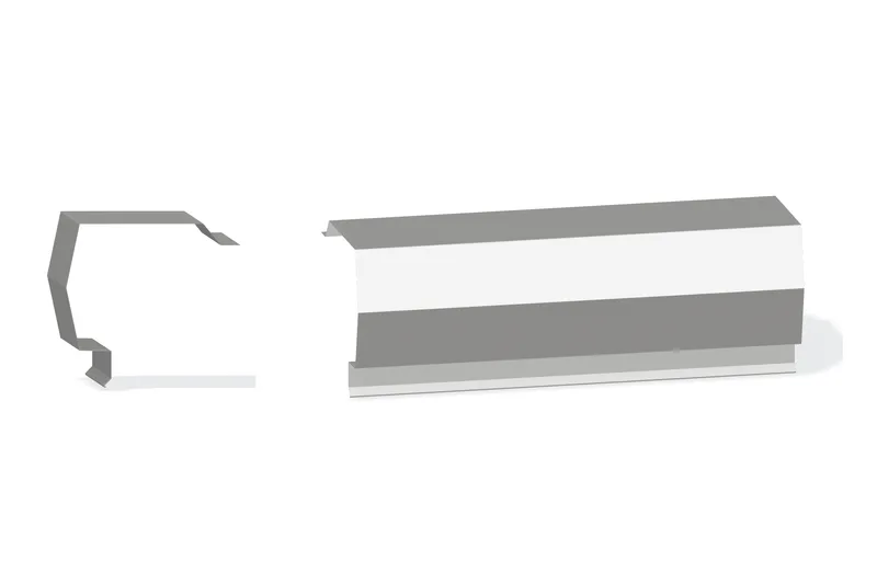 Sculptured Southern Std. Mitered Alt. Rake Trim - PBR — Product reference illustration. The shown finish and dimensions are representative; refer to the selected product options.