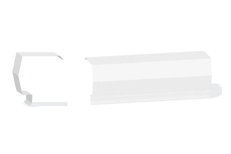 Sculptured Southern Std. Rake Trim - PBR Roof 3/4" Thru 3" From Steel Line with 3/4" Thru 1-3/4" Wall Panel — Product reference illustration. The shown finish and dimensions are representative; refer to the selected product options.